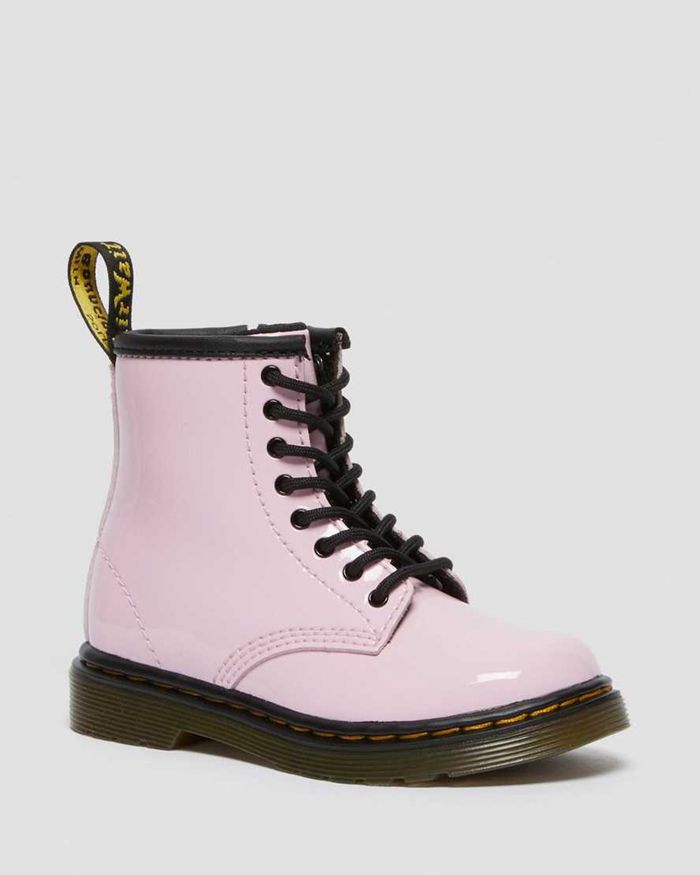 Dr Martens Støvler Barn Rosa Toddler 1460 Patent Læder Lace Up 3092JTWQX